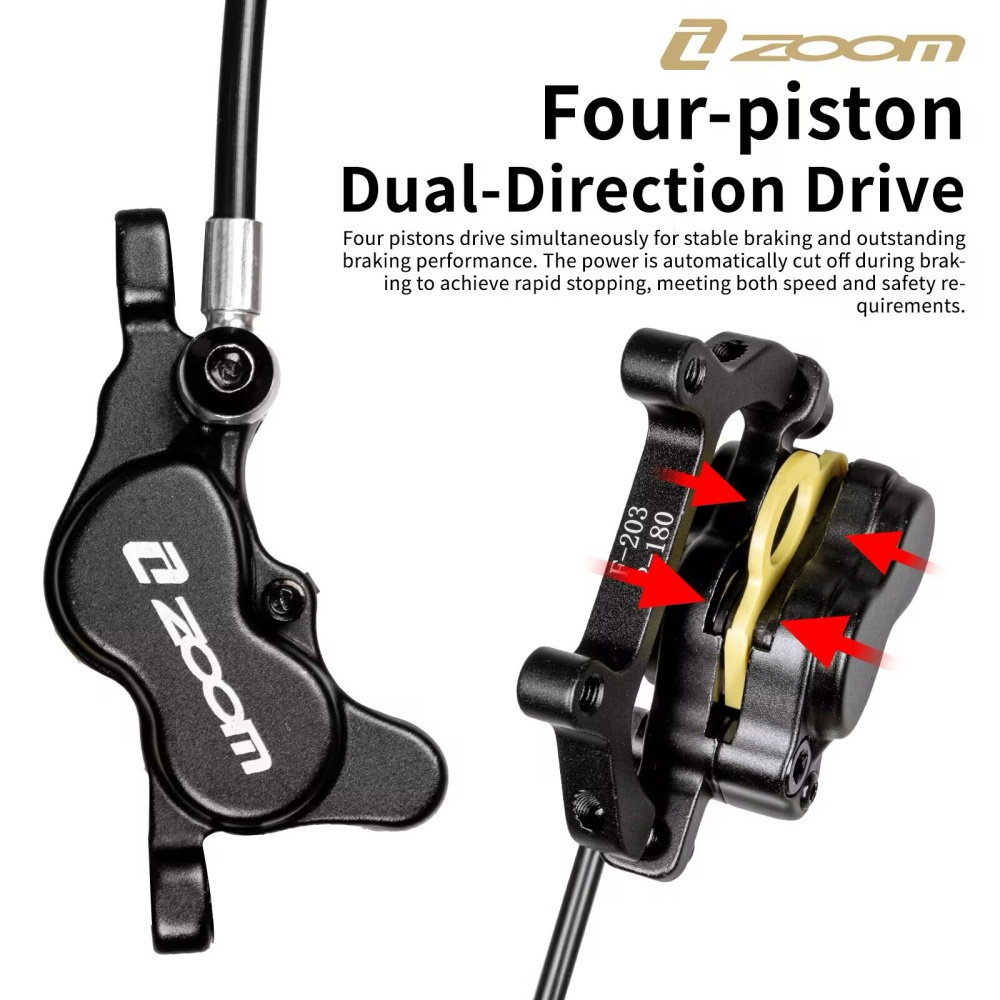Juego de Frenos de Disco Hidrá - Zoom Hydraulic Brake 4 Piston E-Scooter reseña y precio