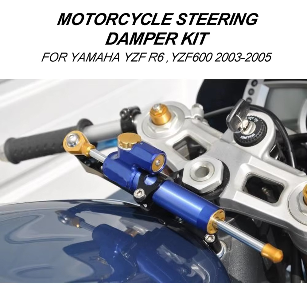 Para YAMAHA YZF600 R6 2003-200 - Steering Damper Stabilizer Kit Cnc reseña y precio